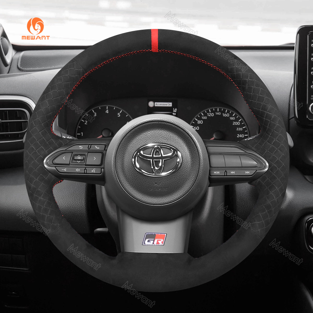 MEWANT Hand Stitch Car Steering Wheel Cover for Toyota Yaris GR 2020-2 – Mewant  steering wheel cover