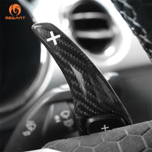 Carica l'immagine nel visualizzatore Galleria, Mewant Aluminum Alloy Carbon Fiber Steering Wheel Shift Paddle for 2015+ Ford Mustang models - Alcantara, Leather, Carbon Fiber, Easy Install, Non - Slip, Best Steering Wheel Cover