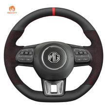 Carica l'immagine nel visualizzatore Galleria, MEWANT Black Leather Car Steering Wheel Cover for MG ZS EV HS MG3 MG5 MG6 EZS - Alcantara, Leather, Carbon Fiber, Easy Install, Non - Slip, Best Steering Wheel Cover