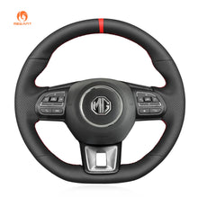 Carica l'immagine nel visualizzatore Galleria, MEWANT Black Leather Car Steering Wheel Cover for MG ZS EV HS MG3 MG5 MG6 EZS - Alcantara, Leather, Carbon Fiber, Easy Install, Non - Slip, Best Steering Wheel Cover