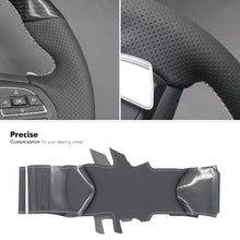 Carica l'immagine nel visualizzatore Galleria, MEWANT Black Leather Car Steering Wheel Cover for MG ZS EV HS MG3 MG5 MG6 EZS - Alcantara, Leather, Carbon Fiber, Easy Install, Non - Slip, Best Steering Wheel Cover