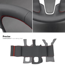 Load image into Gallery viewer, MEWANT Black Leather Suede Car Steering Wheel Cover for Chrysler 300 Pacifica 2018 - 2023 - Alcantara, Leather, Carbon Fiber, Easy Install, Non - Slip, Best Steering Wheel Cover