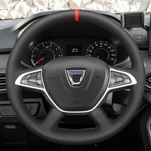 Load image into Gallery viewer, MEWANT Genuine Leather Car Steering Wheel Cove for Dacia Logan/ Sandero/ Duster / Spring - Alcantara, Leather, Carbon Fiber, Easy Install, Non - Slip, Best Steering Wheel Cover