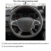 Load image into Gallery viewer, MEWANT Genuine Leather Car Steering Wheel Cove for Dacia Logan/ Sandero/ Duster / Spring - Alcantara, Leather, Carbon Fiber, Easy Install, Non - Slip, Best Steering Wheel Cover
