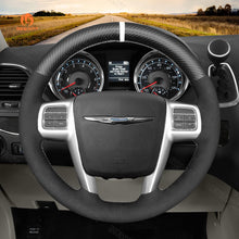 Charger l'image dans la visionneuse de galerie, MEWANT Hand Stitch Leather Suede Car Steering Wheel Cover for Chrysler 200 300 Town and Country (Town & Country) Grand Voyager - Alcantara, Leather, Carbon Fiber, Easy Install, Non - Slip, Best Steering Wheel Cover