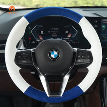 Charger l'image dans la visionneuse de galerie, MEWANT Leather Car Steering Wheel Cover for for BMW X1 U11 2023 - 2024 / X2 U10 2024 - Alcantara, Leather, Carbon Fiber, Easy Install, Non - Slip, Best Steering Wheel Cover