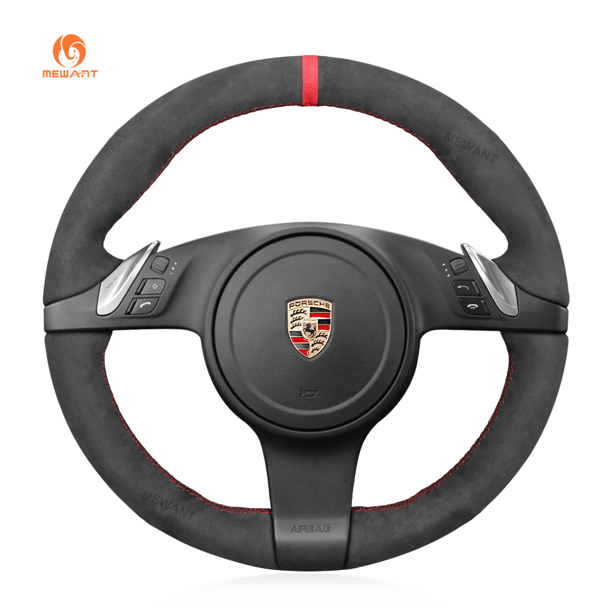 MEWANT DIY Car Steering Wheel Cover for Porsche 911 (991