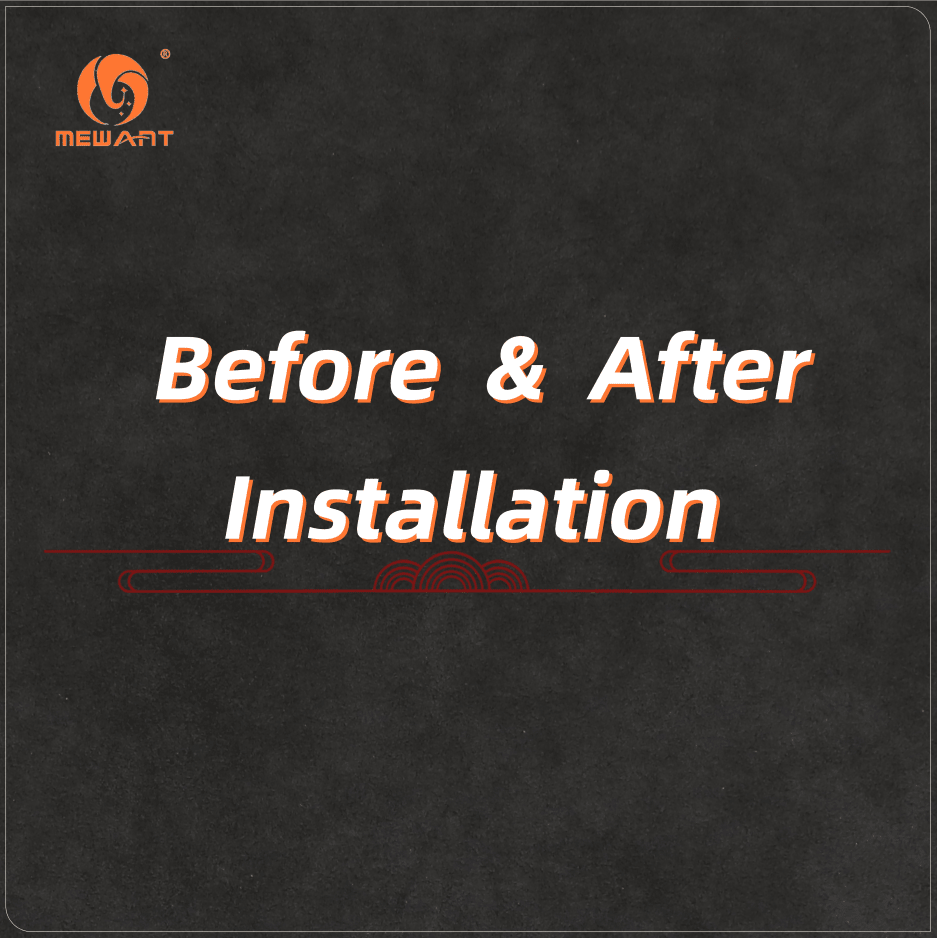 Comparison Before & After Installation - Mewant Cover