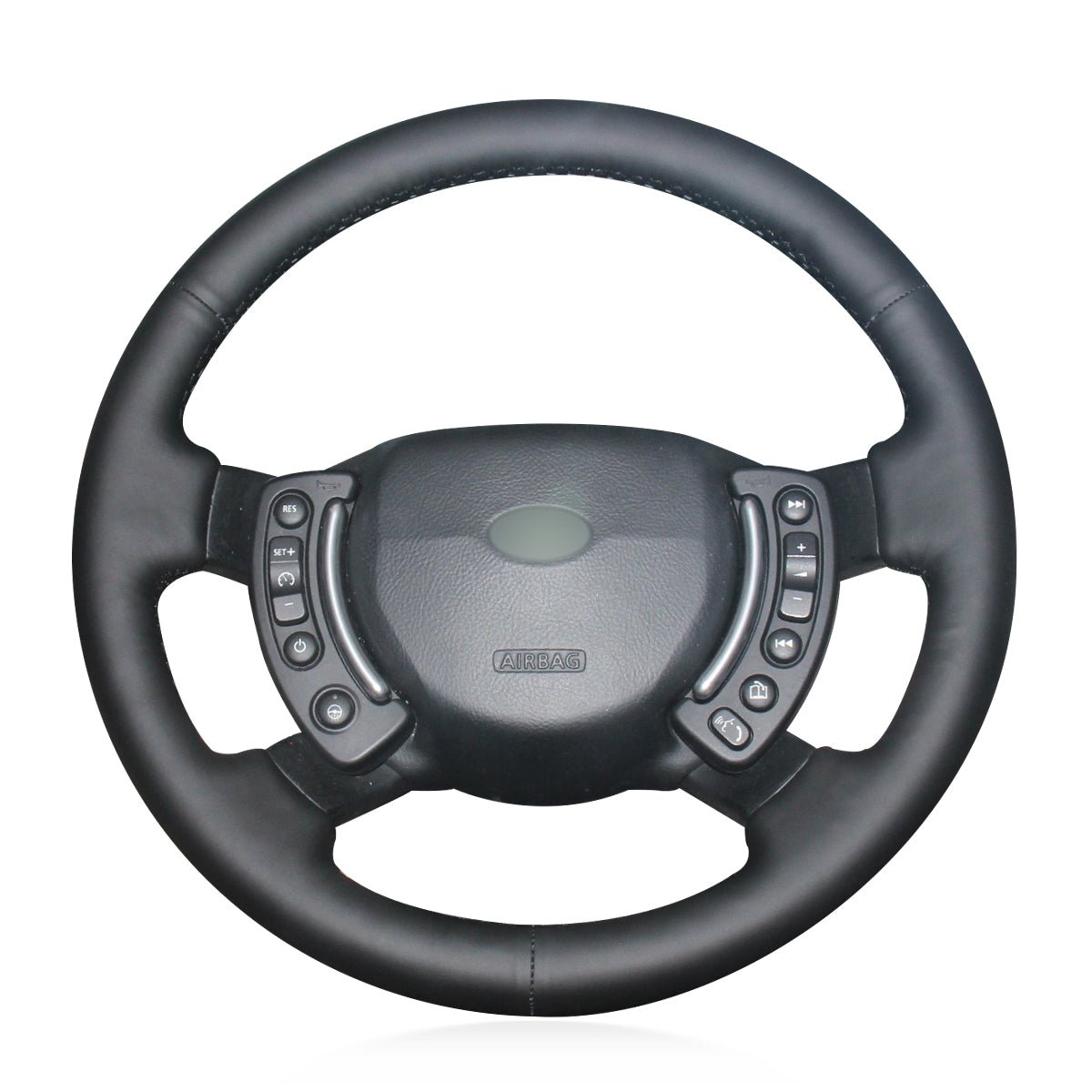 Custom Land Rover steering wheel cover by Mewant for Range Rover, Discovery, Defender, Evoque, and more