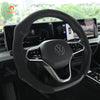 MEWANT 5D Sport Alcantara Universal Car Steering Wheel Cover for Most Volkswagen VW BMW Audi Mercedes Benz Subaru Hyundai Kia...