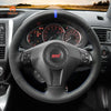 MEWANT DIY Dark Grey Alcantara Car Steering Wheel Cover for Subaru Forester Impreza Legacy Outback Impreza WRX (WRX STI) Exiga
