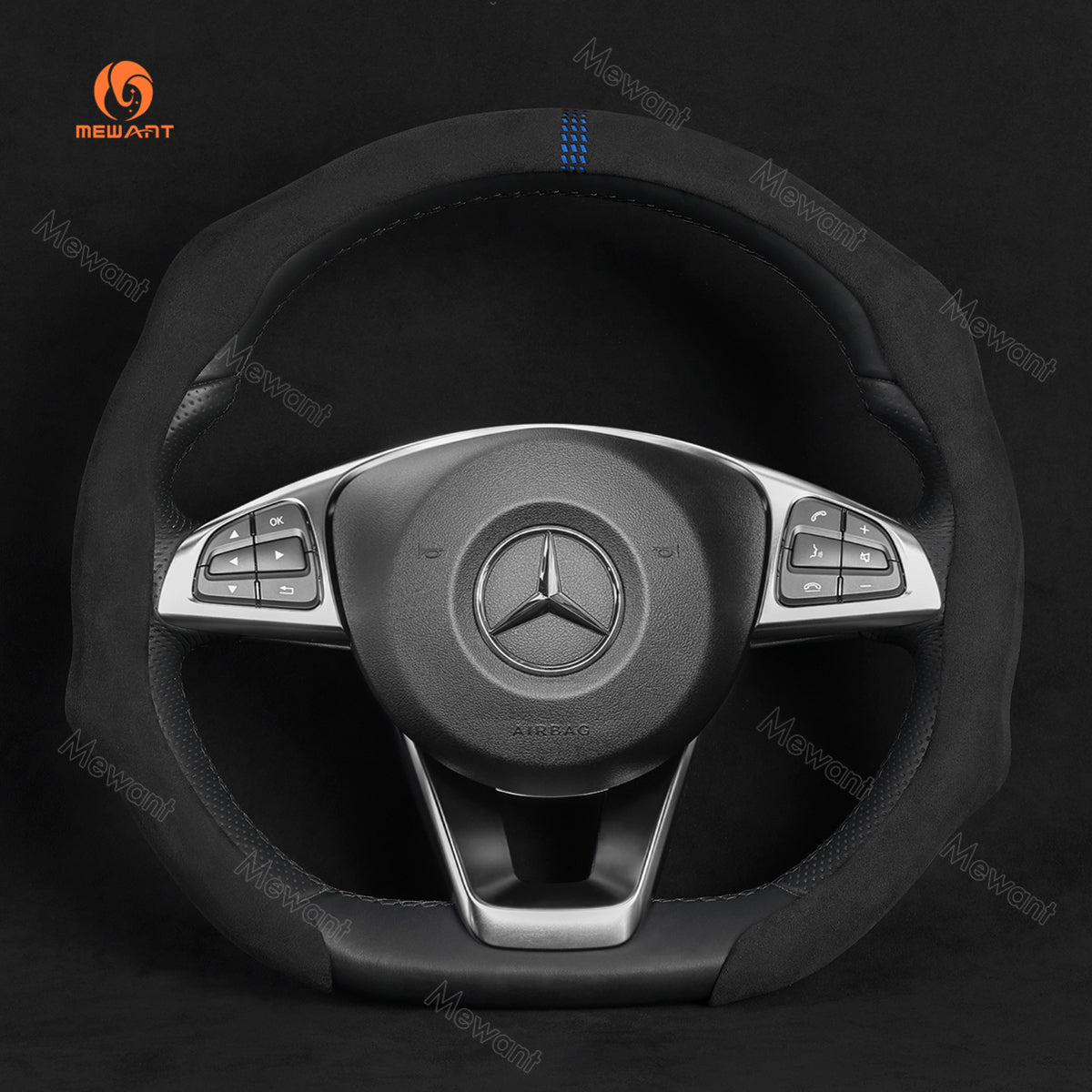 MEWANT 5D Universal Alcantara U-Shape Steering Wheel Cover Wrap for Al