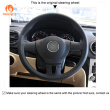 Cargue la imagen en el visor de la Galería, MEWAN Genuine Leather Car Steering Wheel Cove for Volkswagen Sharan /Passat Variant /EOS /Amarok /California / Caravelle / T5 Transporter
