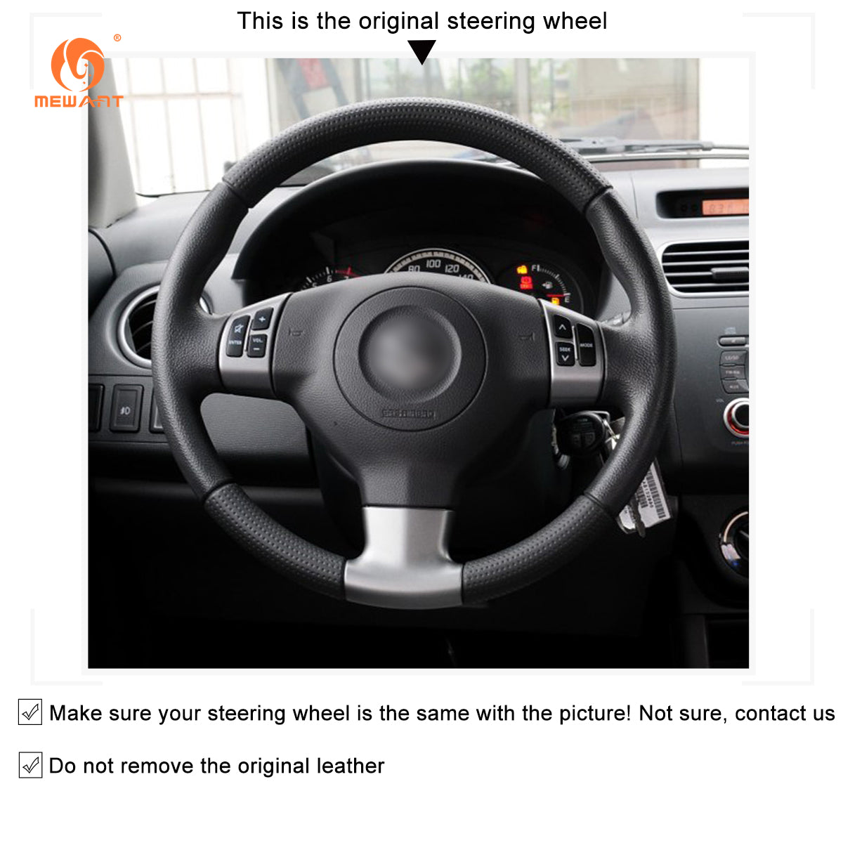 Car Steering Wheel Cover for Suzuki Swift Sport 2005-2011 / Splash 2007-2015