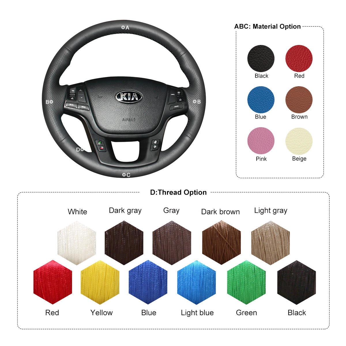 MEWANT Steering Wheel Cover for Kia Sorento Cadenza Sorento 2 2009-2016