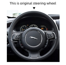 Cargue la imagen en el visor de la Galería, MEWANT Black Leather Suede Car Steering Wheel Cover for Jaguar XJ 2010-2015
