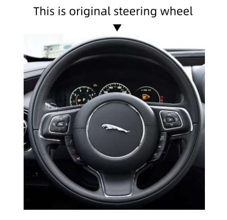 MEWANT Black Leather Suede Car Steering Wheel Cover for Jaguar XJ 2010-2015