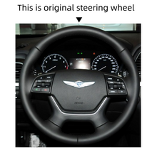 Load image into Gallery viewer, MEWAN Genuine Leather Car Steering Wheel Cove for Genesis G80 2014-2020
