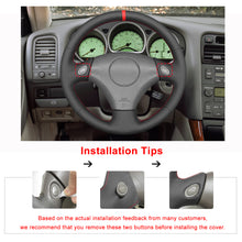 Cargue la imagen en el visor de la Galería, MEWANT Black Leather Suede Car Steering Wheel Cover for Toyota Aristo 1998-2005
