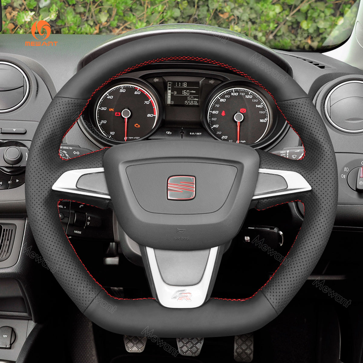 Car steering wheel cover for Seat Ibiza (6J) (FR|CUPRA) 2012-2015 / Mii FR 2013-2020