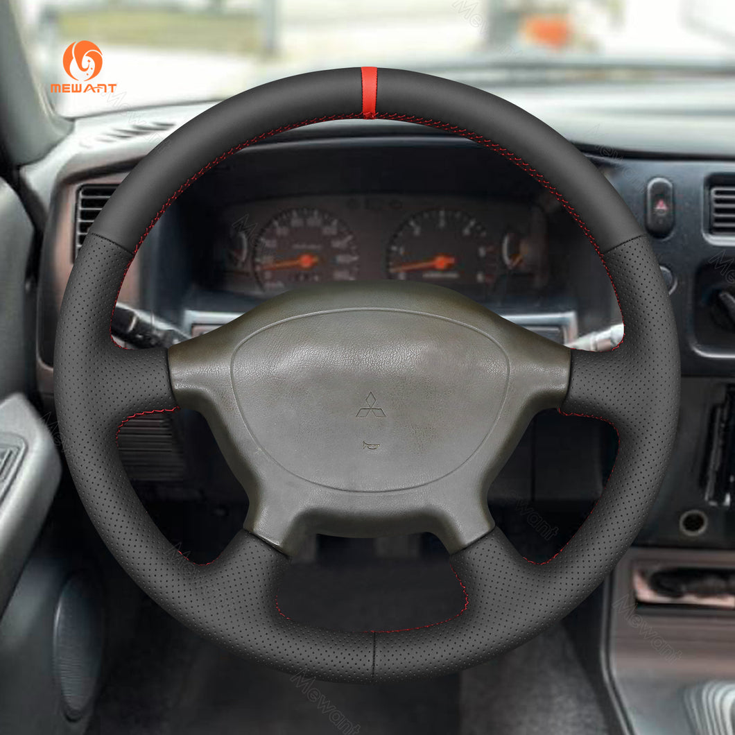 MEWANT Real Leather Alcantara Car Steering Wheel Cover for Mitsubishi L200 /Triton