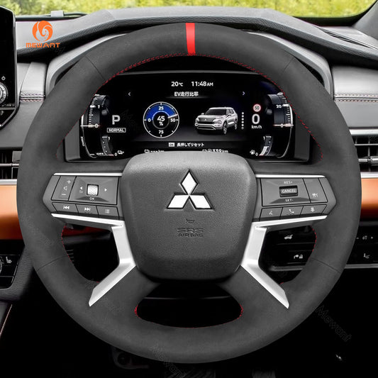 MEWAN Genuine Leather Car Steering Wheel Cove for Mitsubishi Outlander