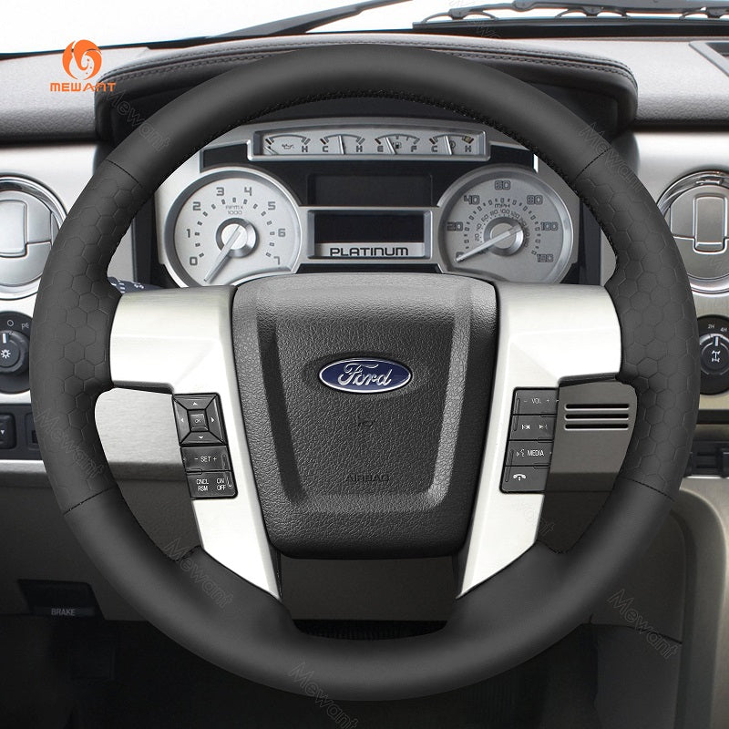 Coprivolante per auto MEWANT in pelle scamosciata nera per Ford F-150