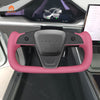 MEWANT-Protector para volante de coche, cosido a mano, para Tesla Yoke Model S 2021-2023 / Model X 2021-2023