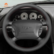 Lade das Bild in den Galerie-Viewer, MEWANT Black Leather Suede Car Steering Wheel Cover for Ford Mustang
