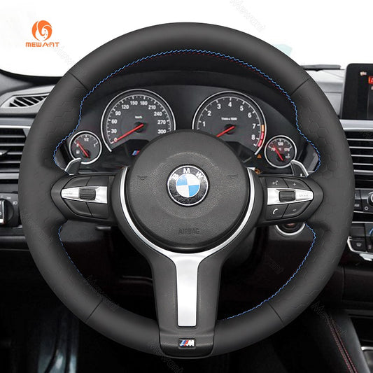 MEWANT Suede or Alcantara Car Steering Wheel Cover for BMW M Sport F30 F31 F34 F10 F11 F07 / F12 F13 F06 X3 F25 X4 F26 X5 F15 F16 F45 F46 F22 F23