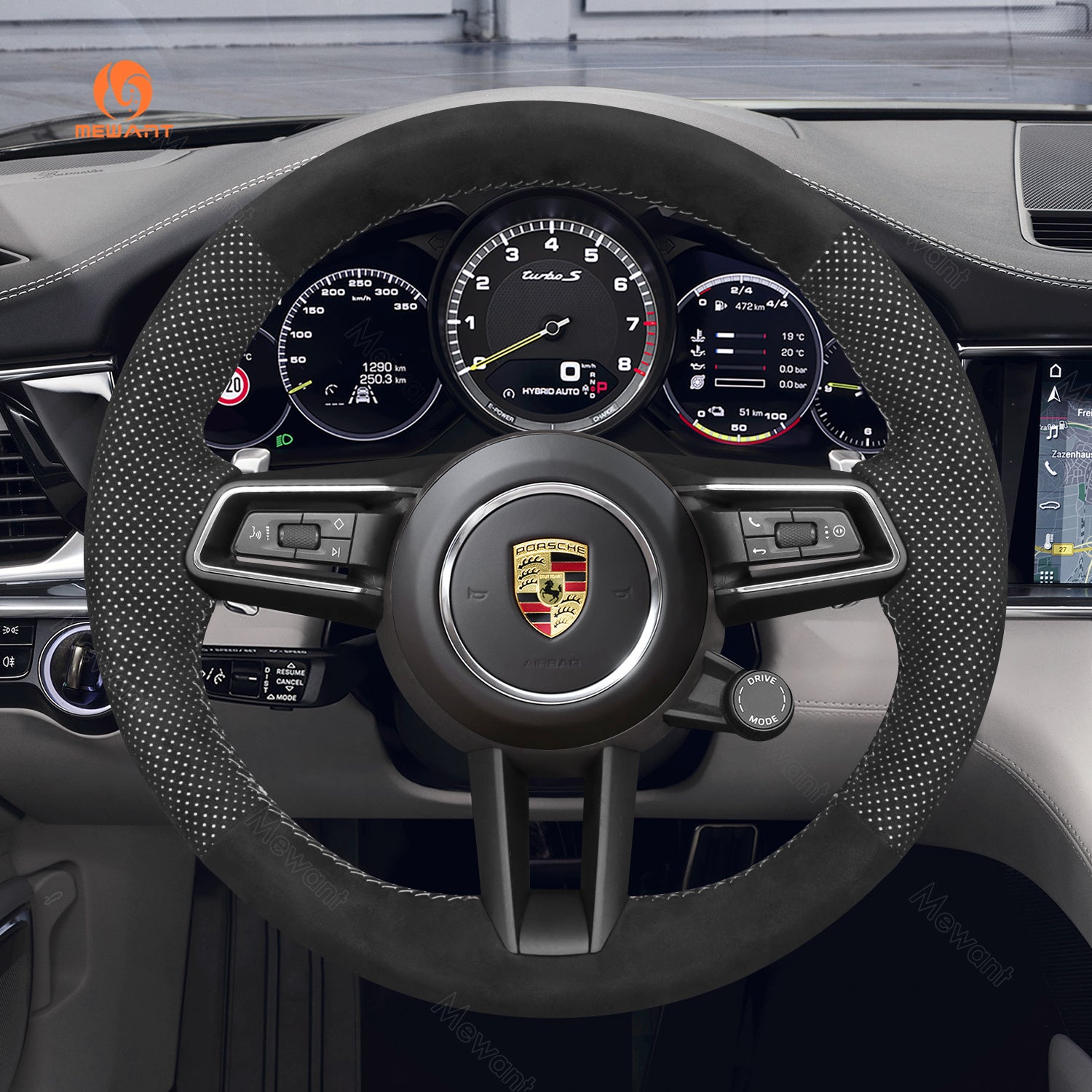 MEWANT Car Steering Wheel Cover for Porsche 911 (992) / Macan/ Panamera / Taycan