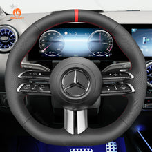 Cargue la imagen en el visor de la Galería, MEWAN Genuine Leather Car Steering Wheel Cove for Mercedes-Benz CLS 450 / C260L / E-Class
