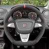 MEWANT Hand Stitch Car Steering Wheel Cover for Seat Ibiza (6J) (FR|CUPRA) 2012-2015 / Mii FR 2013-2020