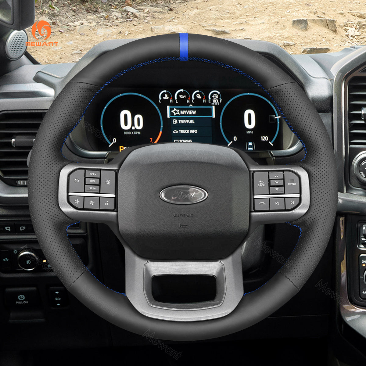 Car steering wheel cover for Ford F-150 Lightning