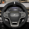 MEWANT Black Leather Suede Car Steering Wheel Cover for Ford Bronco