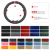 MEWANT Hand Stitch Black Blue Suede Car Steering Wheel Cover for Ford Focus C-Max Transit Connect