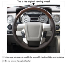 Cargue la imagen en el visor de la Galería, MEWANT Black Leather Suede Car Steering Wheel Cover for Ford F-150
