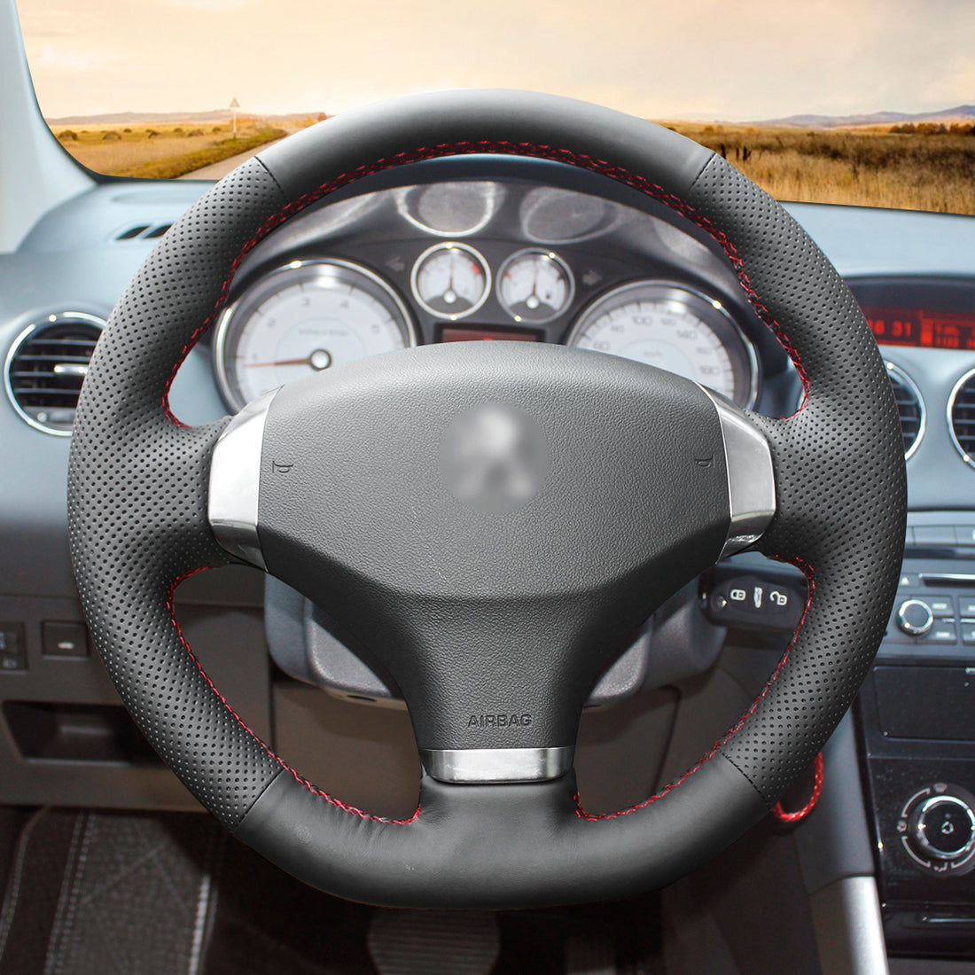 MEWANT Steering Wheel Cover for Peugeot 408 2013