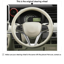 Charger l&#39;image dans la visionneuse de galerie, MEWAN Genuine Leather Car Steering Wheel Cove for Suzuki Spacia / Wagon R / Hustler / solio / XBee
