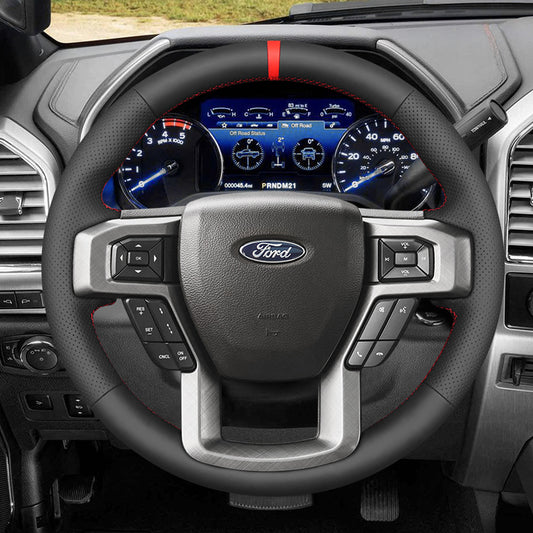 MEWANT Steering Wheel Cover-for Ford F-150 F150 2015-2020 / F-250 F250 2017-2022 / F-350 F350 2017-2022 / F-450 F450 2017-2022 / Expedition 2018-2021