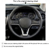 MEWAN Genuine Leather Car Steering Wheel Cove for Nissan Navara 2021-2024