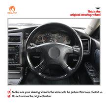 Load image into Gallery viewer, MEWANT Black Leather Suede Car Steering Wheel Cover for Nissan Stagea
