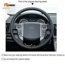 Cargue la imagen en el visor de la Galería, MEWANT Black Leather Suede Car Steering Wheel Cover for Land Rover Range Rover Sport I(L320)/ LR4 (L319)/ LR2 (L359)/ Freelander 2 II(L359)/ Discovery (Discovery 4) II(L319)
