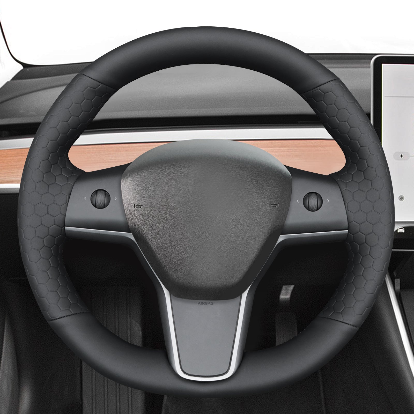 MEWANT Steering Wheel Cover for Tesla Model 3 Model Y 2017-2023-US Stock