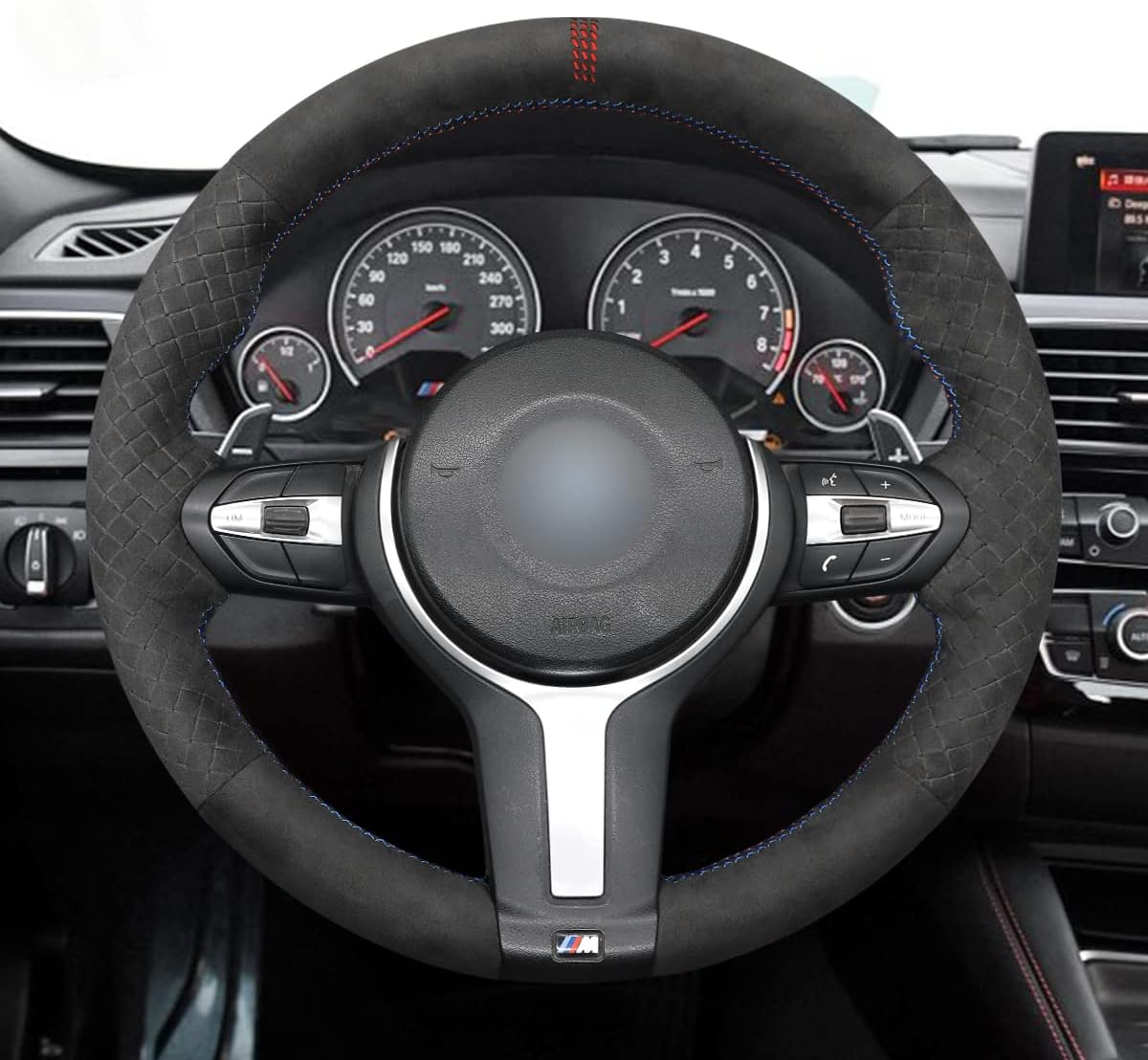 Car steering wheel cover for BMW