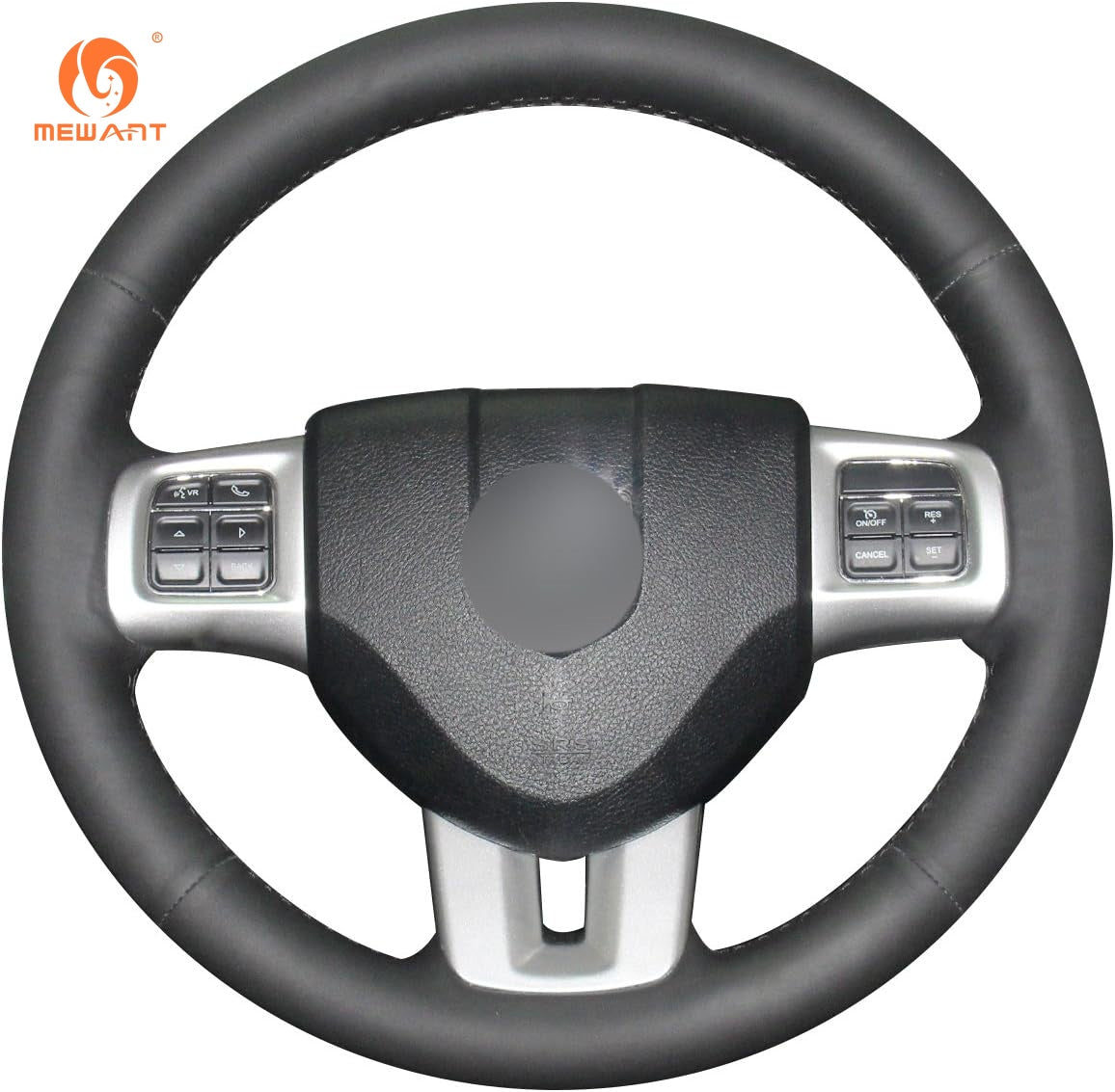 MEWANT Alcantara Car Steering Wheel Cover for Dodge Challenger 2011-2014 /Charger 2011-2014 /Avenger 2011-2014/Durango 2011-2013 /Journey 2011-2020 /Grand Caravan 2011-2020