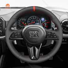 Cargue la imagen en el visor de la Galería, MEWANT Real Leather Alcantara Car Steering Wheel Cover for Nissan GT-R GTR 2017-2024
