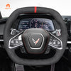 MEWANT-Protector para volante de coche, cosido a mano, para Chevrolet Corvette (C8) 2020-2023