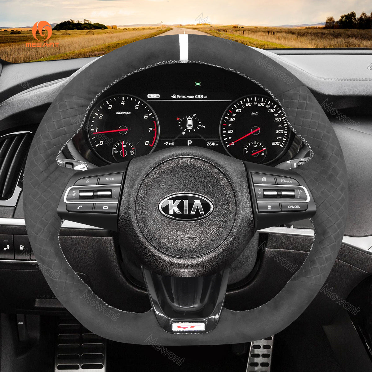 Car Steering Wheel Cover Braids for Kia Stinger 2017 2018 2019 2020