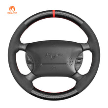 Cargue la imagen en el visor de la Galería, MEWANT Black Leather Suede Car Steering Wheel Cover for Ford Mustang
